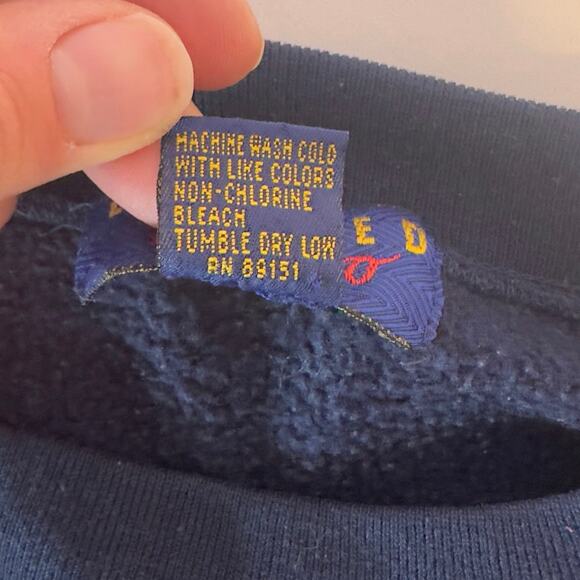 Vtg 90s Limited Too Crewneck Sweatshirt Size 16 Preppy Crest Academia Embroider - Picture 5 of 7